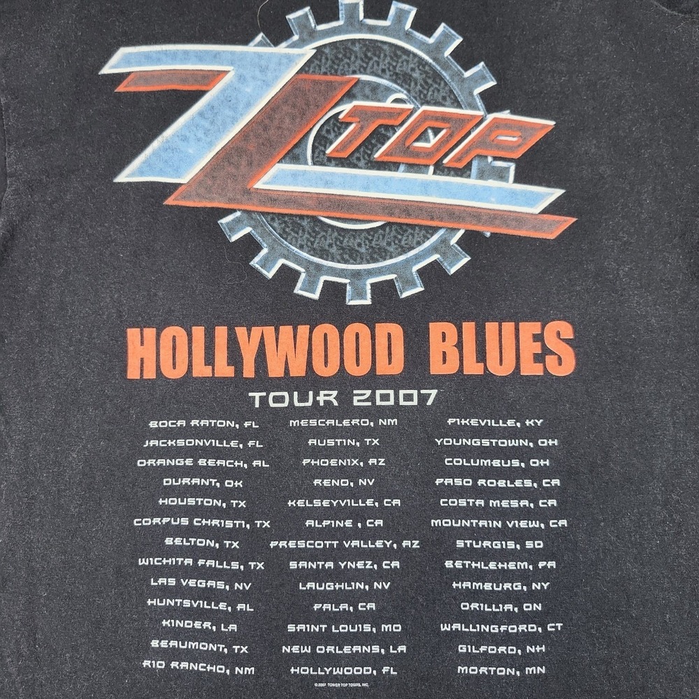 ZZ TOP 2007 Tour T-Shirt Mens Size Large Black Band Tee Dusty Hill Billy Gibbons - Picture 6 of 8